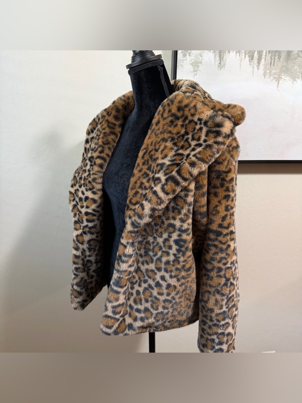 Camila Coelho Revolve Leopard Print Faux Fur Coat Oversized XS - Picture 4 of 15